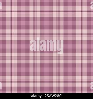 Cell pattern textile tartan, tough fabric background seamless. Revival texture vector plaid check in pink and pastel color. Stock Vector