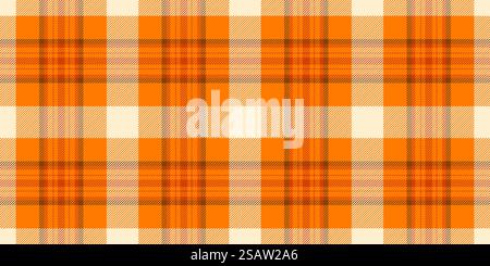 Panjabi vector plaid tartan, oriental check texture seamless. Garment background pattern textile fabric in bright and orange color. Stock Vector