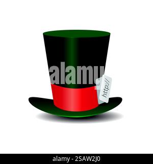 Internet green Hat Mad Hatter vector illustration. Internet green Hat Mad Hatter Stock Vector