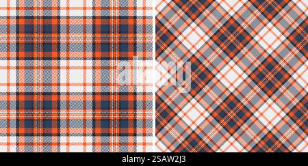 Background fabric texture of tartan textile pattern with a vector plaid seamless check. Set in dark colors. Easter fashion ideas for a stylish celebration. Stock Vector
