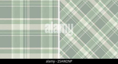 Check vector background of tartan texture pattern with a seamless plaid textile fabric. Set in gradient colours. Ribbon craft ideas. Stock Vector