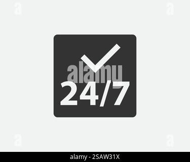 24 Hours a day service icon symbol vector. Signs and symbol for websites, web design, mobile app. 24 Hours a day service icon symbol vector Stock Vector