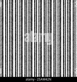 Black white striped rough grunge seamless pattern. Vector background.. Black white striped rough grunge seamless pattern Stock Vector