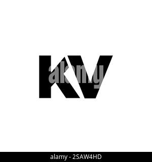 Trendy letter K and V, KV logo design template. Minimal monogram initial based logotype for company identity. Stock Vector