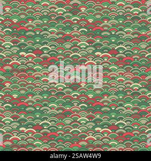 Chinese cloud or river seamless pattern vector. Traditional Asian background witrh abstract design. Stock Vector