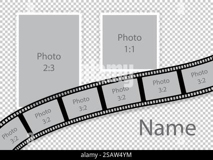 Wedding collage frames romantic photo template. Vector illustration.. Wedding collage frames romantic photo template Stock Vector