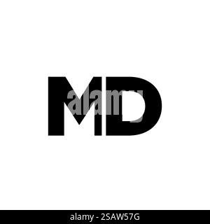 Trendy letter M and D, MD logo design template. Minimal monogram initial based logotype for company identity. Stock Vector
