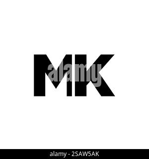 Trendy letter M and K, MK logo design template. Minimal monogram initial based logotype for company identity. Stock Vector