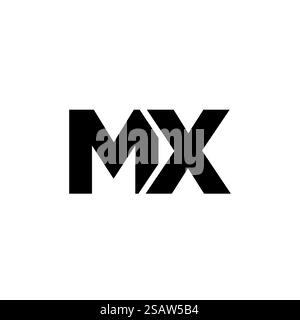Trendy letter M and X, MX logo design template. Minimal monogram initial based logotype for company identity. Stock Vector