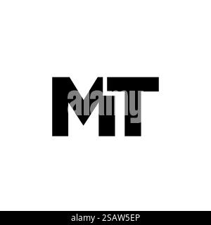 Trendy letter M and T, MT logo design template. Minimal monogram initial based logotype for company identity. Stock Vector