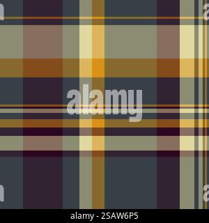 Textile texture background of check plaid seamless with a pattern vector tartan fabric in dark and pastel colors. Stock Vector