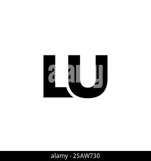 Trendy letter L and U, LU logo design template. Minimal monogram initial based logotype for company identity. Stock Vector