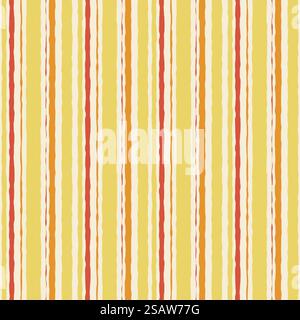 Yellow orange watercolor grunge striped seamless pattern. Vector background.. Yellow orange watercolor grunge striped seamless pattern Stock Vector