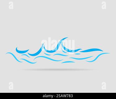Waves vector design. Water wave icon. Wavy lines isolated. Stock Vector
