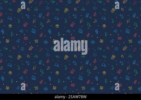 Kids toys outline vector seamless pattern Stock Vector Image & Art - Alamy