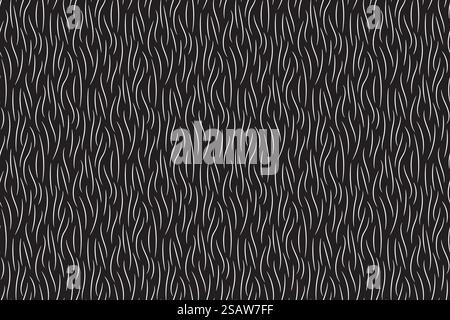 Fur texture wild animal skin black white seamless pattern. Vector illustration.. Fur texture wild animal skin black white seamless pattern Stock Vector