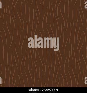 Hand drawn brown animal fur texture seamless pattern. Vector illustration.. Hand drawn brown animal fur texture seamless pattern Stock Vector