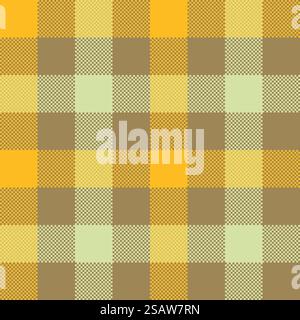 Yellow beige check plaid seamless pattern. Vector illustration. EPS 10.. Yellow beige check plaid seamless pattern Stock Vector