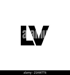 Trendy letter L and V, LV logo design template. Minimal monogram initial based logotype for company identity. Stock Vector