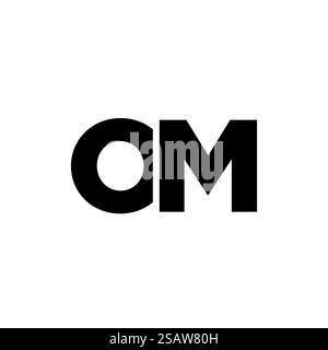 Trendy letter O and M, OM logo design template. Minimal monogram initial based logotype for company identity. Stock Vector