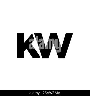 Trendy letter K and W, KW logo design template. Minimal monogram initial based logotype for company identity. Stock Vector