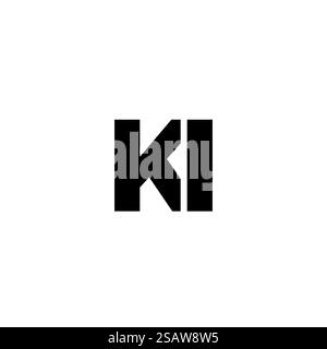 Trendy letter K and I, KI logo design template. Minimal monogram initial based logotype for company identity. Stock Vector