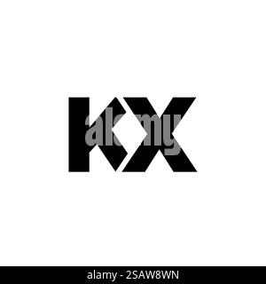 Trendy letter K and X, KX logo design template. Minimal monogram initial based logotype for company identity. Stock Vector