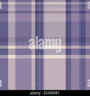 Fall check tartan seamless, french pattern texture vector. Silky fabric background plaid textile in pastel and light color. Stock Vector
