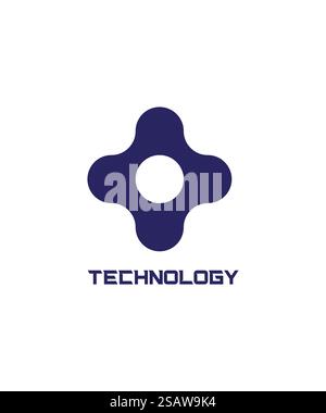 abstract blue tech Logo Design, technology logo design vector illustration Stock Vector