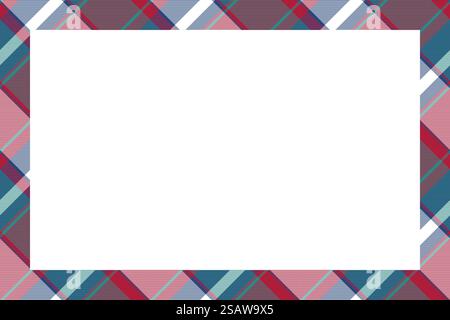 Rectangle borders and Frames vector. Border pattern geometric vintage frame design. Scottish tartan plaid fabric texture. Template for gift card, collage, scrapbook or photo album and portrait. Stock Vector