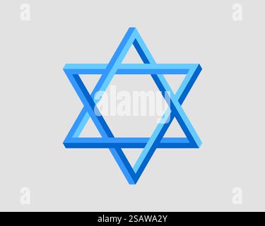 Jewish Star of David icon. Vector six pointed stars symbol. Stock Vector
