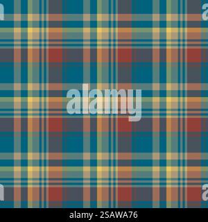 Check plaid seamless pattern. Vector background of textile ornament. Flat fabric design. Tartan.. Plaid seamless pattern. Vector background of textile ornament. Flat fabric design. Stock Vector