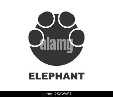 Elephant footprint logo vector, paw print. Elephant footprint logo, paw print Stock Vector