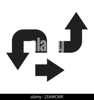 Base arrow set icon symbol black white silhouette. Vector illustration ...