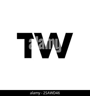 Trendy letter T and W, TW logo design template. Minimal monogram initial based logotype for company identity. Stock Vector
