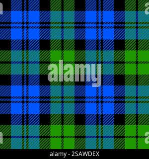 Black Watch milytary tartan seamless pattern vector illustration. Black Watch milytary tartan seamless pattern Stock Vector