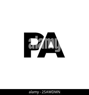 Trendy letter P and A, PA logo design template. Minimal monogram initial based logotype for company identity. Stock Vector