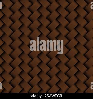 Texture brown leather weaving seamless pattern. Vector background.. Texture brown leather weaving seamless pattern Stock Vector