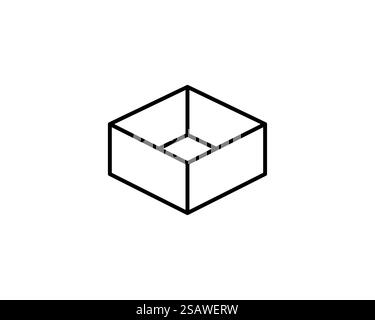 Delivery packaging vector icon. Cargo cardboard box icons. Carton package sign line geometric shapes.. Delivery packaging vector icon. Cargo cardboard box icons. Carton package sign from line geometric shapes. Stock Vector