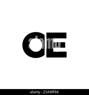 Trendy letter O and E, OE logo design template. Minimal monogram initial based logotype for company identity. Stock Vector