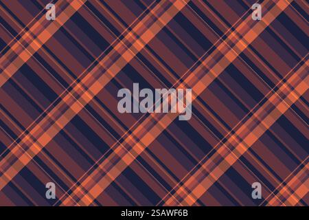 Fabric tartan plaid of pattern background vector with a seamless check texture textile in red and dark colors. Stock Vector