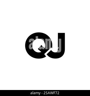 Trendy letter Q and J, QJ logo design template. Minimal monogram initial based logotype for company identity. Stock Vector