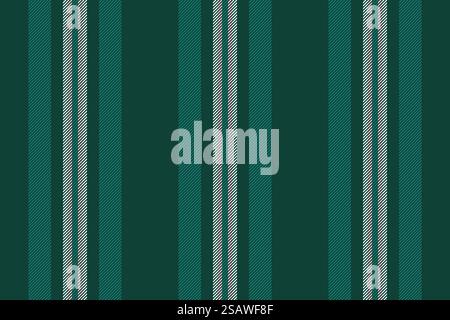 Installing pattern seamless vertical, bedding textile texture fabric. Screen stripe lines vector background in dark and teal color. Stock Vector