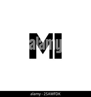 Trendy letter M and I, MI logo design template. Minimal monogram initial based logotype for company identity. Stock Vector