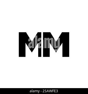 Trendy letter M and M, MM logo design template. Minimal monogram initial based logotype for company identity. Stock Vector