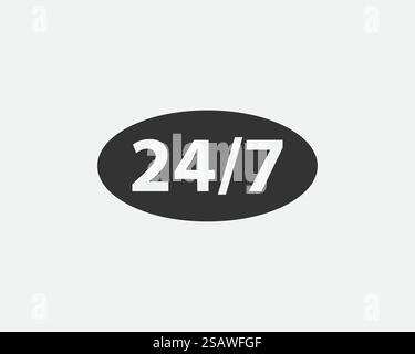 24 Hours a day service icon symbol vector. Signs and symbol for websites, web design, mobile app. 24 Hours a day service icon symbol vector Stock Vector