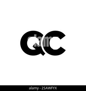 Trendy letter Q and C, QC logo design template. Minimal monogram initial based logotype for company identity. Stock Vector