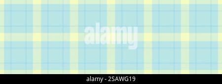 Rough seamless texture tartan, hat check textile vector. French plaid pattern fabric background in light and cyan color. Stock Vector