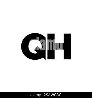 Trendy letter Q and H, QH logo design template. Minimal monogram initial based logotype for company identity. Stock Vector