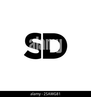 Trendy letter S and D, SD logo design template. Minimal monogram initial based logotype for company identity. Stock Vector